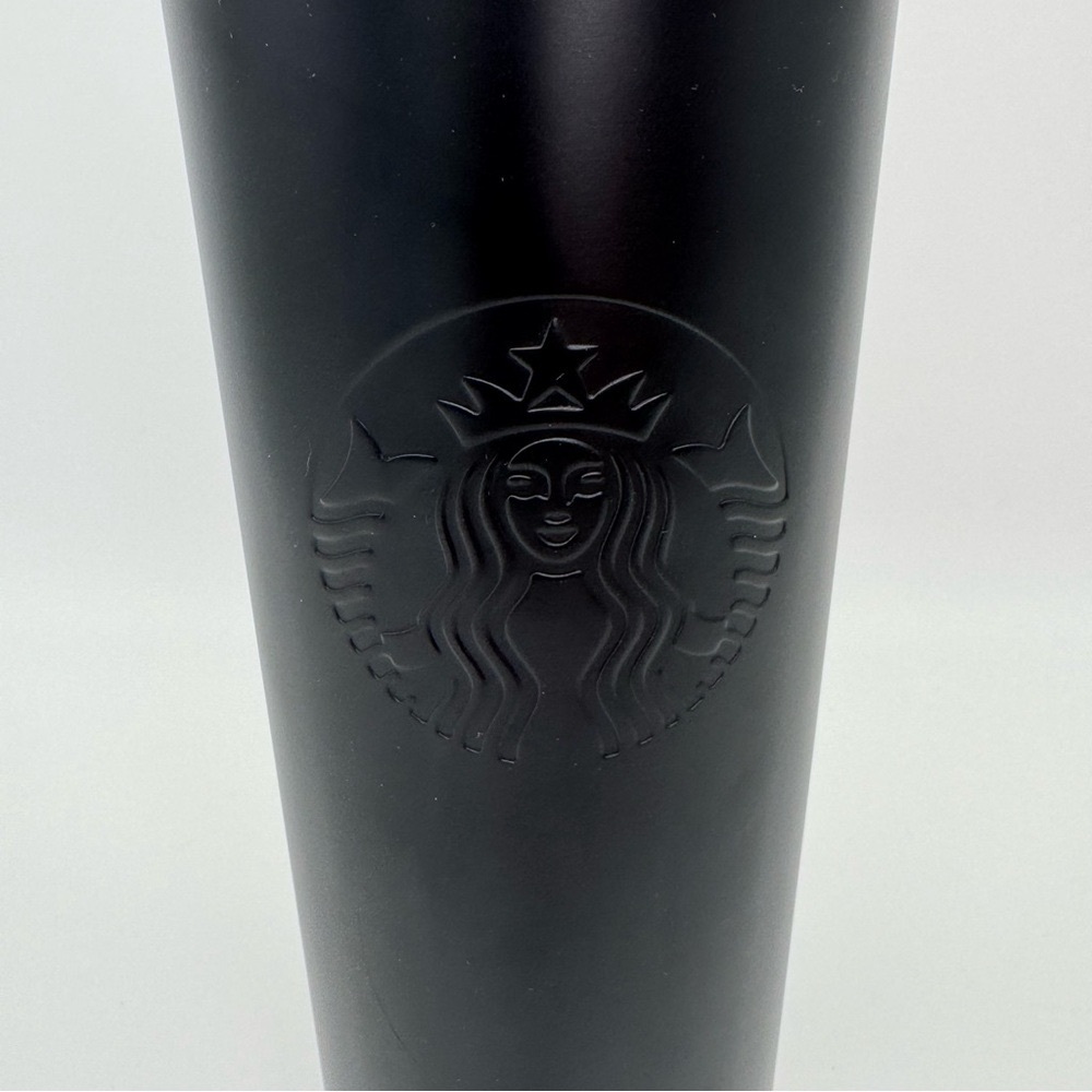 Starbucks Matte Black Tumbler Cup Venti Double Walled Stainless Cold Cup 20 oz - Picture 3 of 13